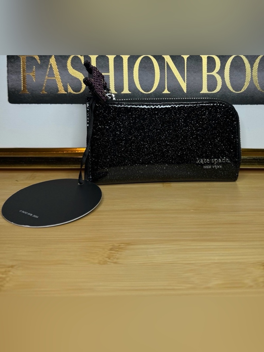 Space Invaders x Kate Spade Glitter Patent Small Slim Bifold Wallet- nwt rare